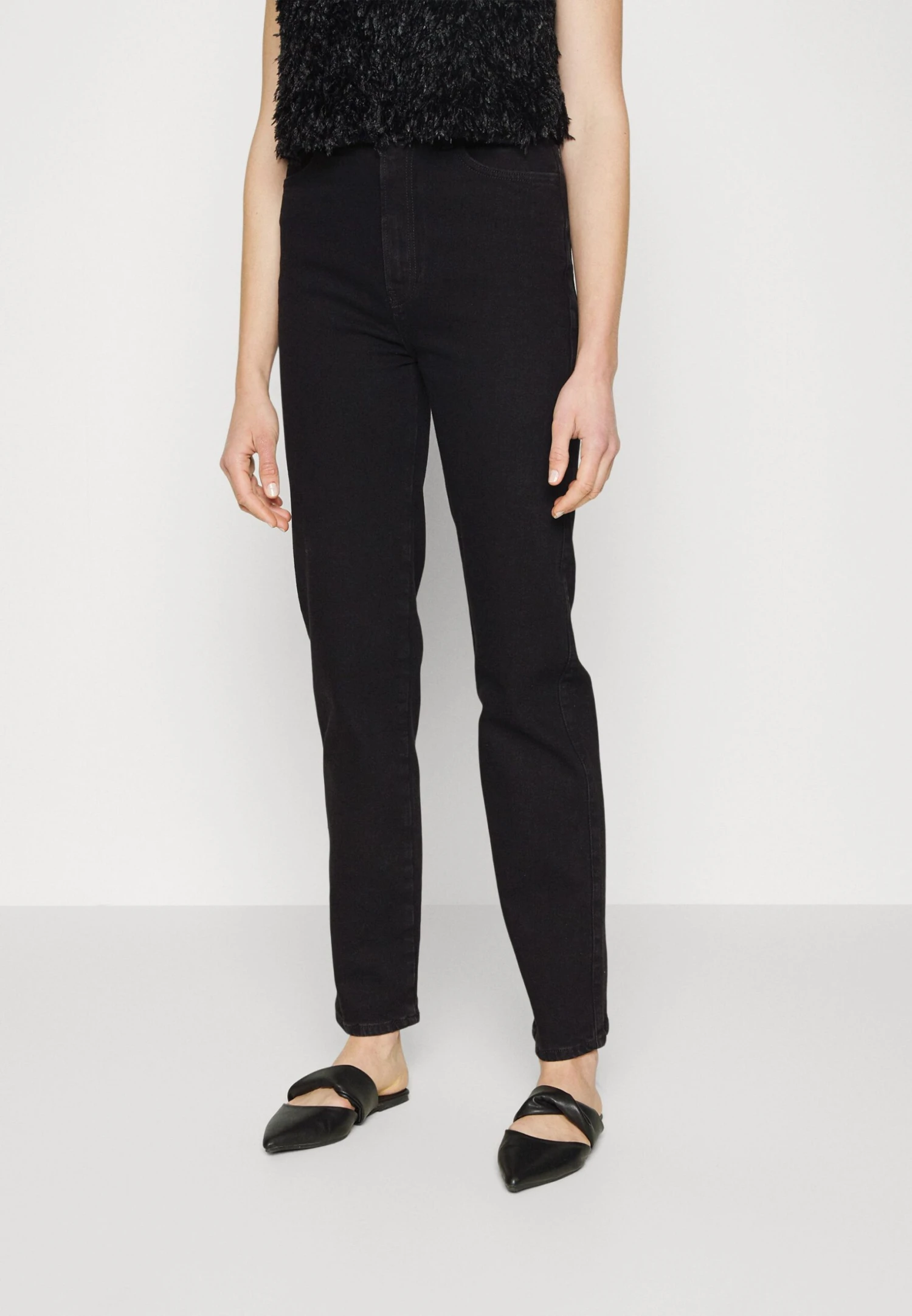 Straight Leg Jeans -Black Denim 3 Straight Leg Jeans -Black Denim