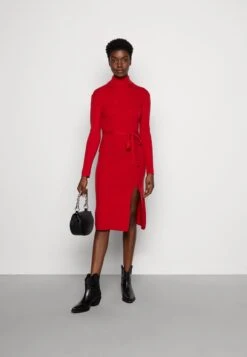 Anna Field Rollkragen Ripp Mini Strickkleid Mit Gürtel - Gebreide Jurk - Red -Trendy Verkoop 37e2535a7bb7492aa6a9cdd94483c348