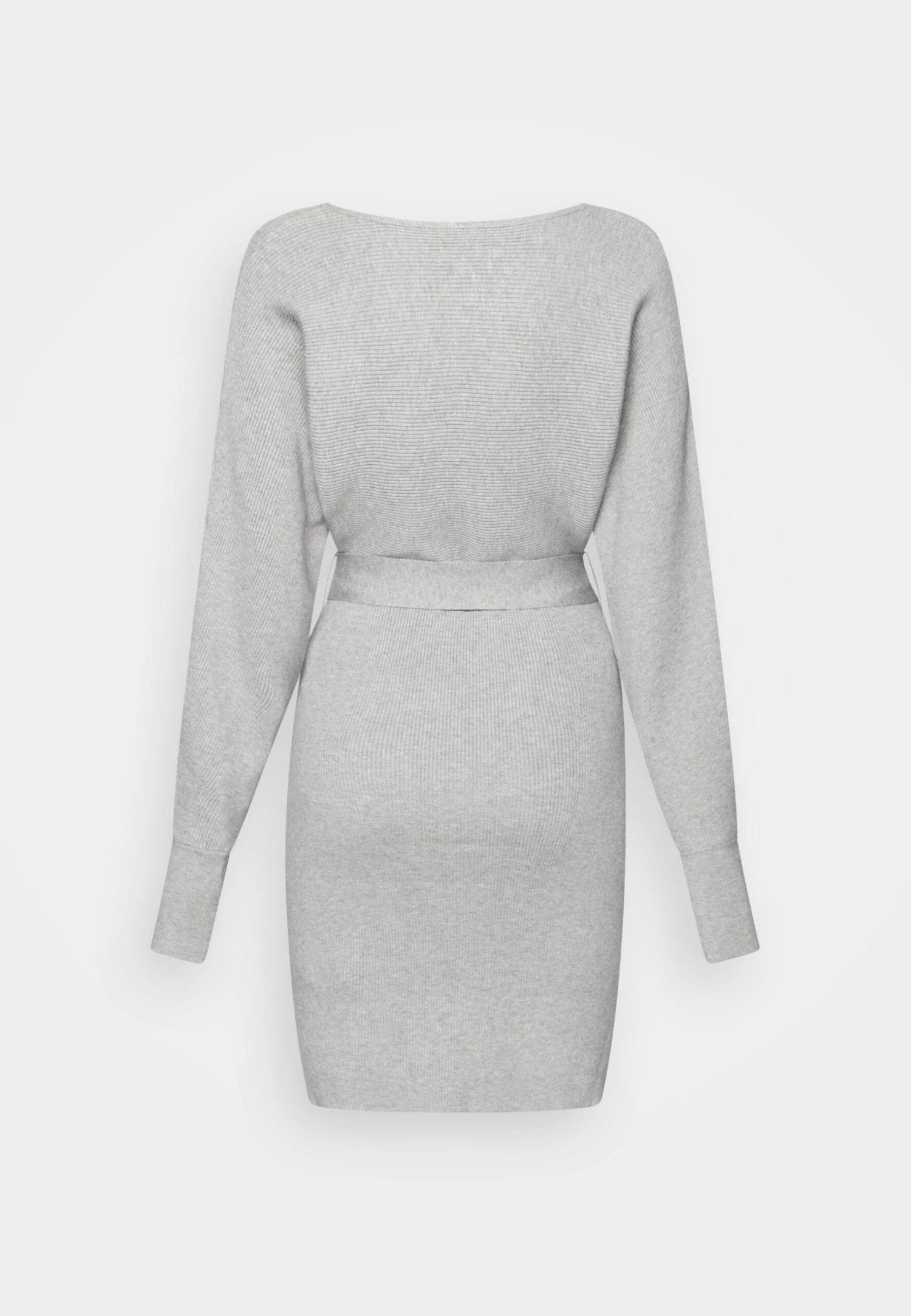 Anna Field Wrap V Ausschnitt Mini Strickkleid Mit Gürtel - Etui-Jurk - Mottled Grey 4 Anna Field Wrap V Ausschnitt Mini Strickkleid Mit Gürtel - Etui-Jurk - Mottled Grey - Afbeelding 2