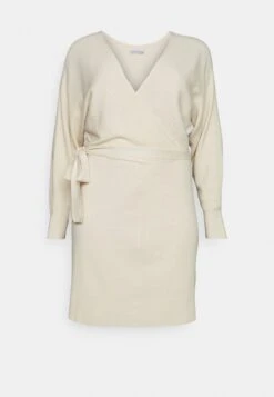 Wrap V Ausschnitt Mini Strickkleid Mit Gürtel - Gebreide Jurk - Off White -Trendy Verkoop 75c062e6c6ce4e9e9a09e661eef8fc72