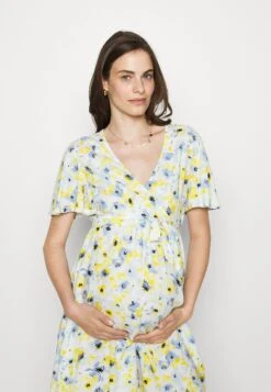 Woven Chiffon Wrap Dress- Jurk -White/Light Blue -Trendy Verkoop 92a40270a099421aa4205b9aed0e03d0