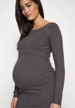 Gebreide Jurk - Mottled Dark Grey -Trendy Verkoop 9a06968578194d5ab9c55dd49c8a1972