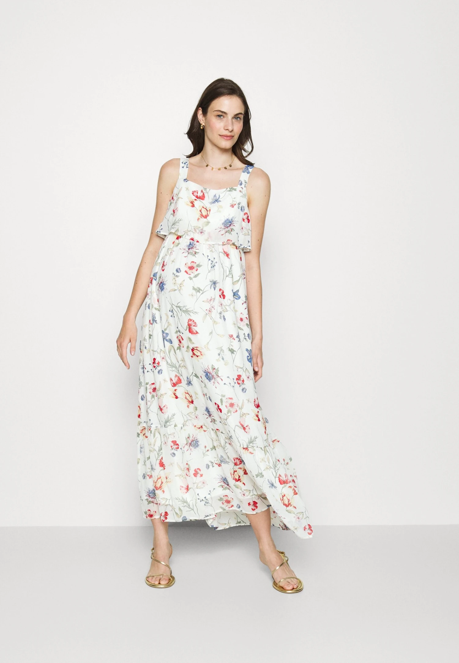 Woven Mama Maxi Dress Nursing Function- Maxi-Jurk - White/Red 4 Woven Mama Maxi Dress Nursing Function- Maxi-Jurk - White/Red - Afbeelding 2