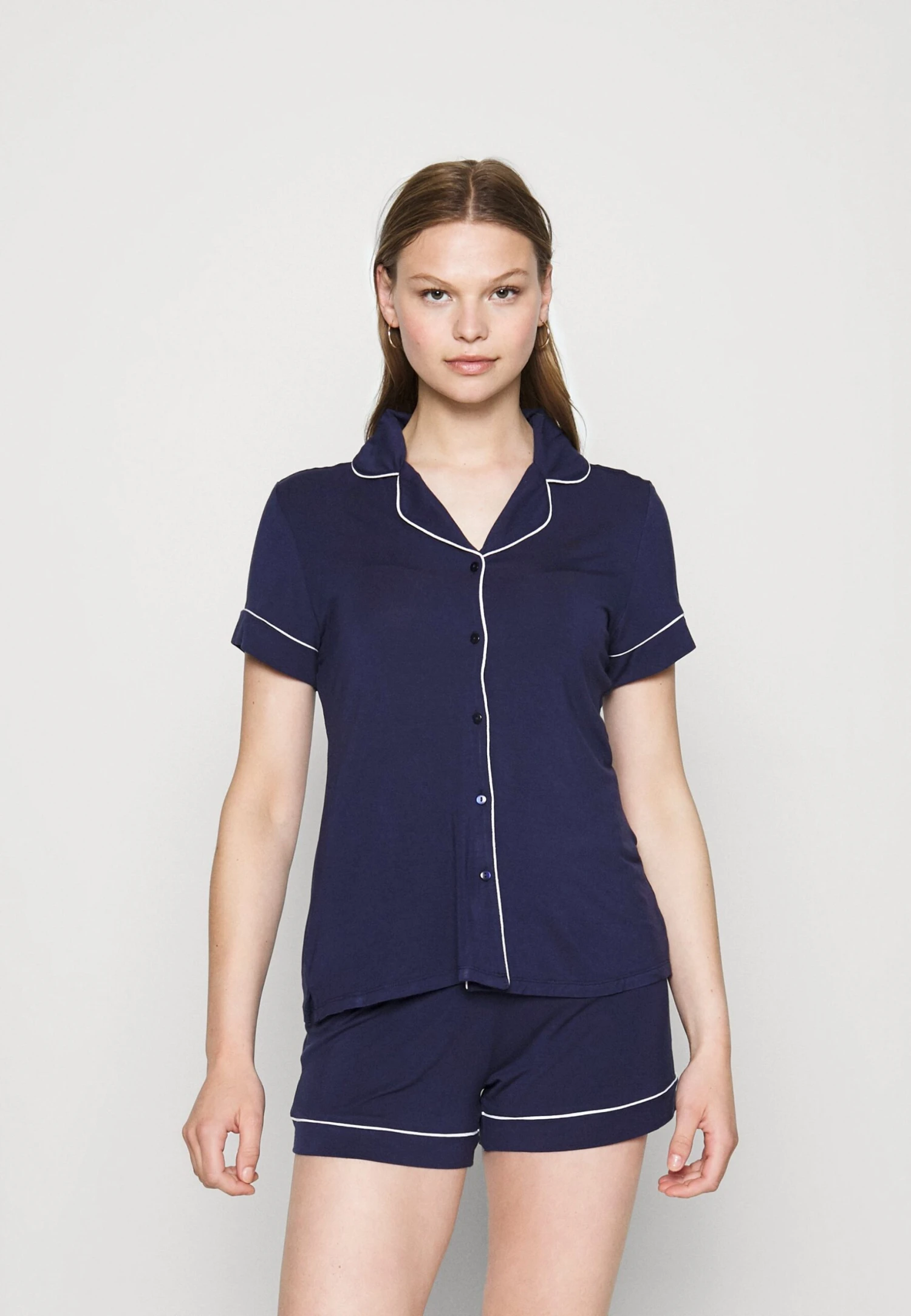 Anna Field Button Through Pj Set- Pyjama - Blue/White 3 Anna Field Button Through Pj Set- Pyjama - Blue/White