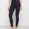 Anna Field Punto Leggings With Button Detail - Legging - Dark Blue -Trendy Verkoop d182d2cbcbbe4c5b83fdeecb32c3b762